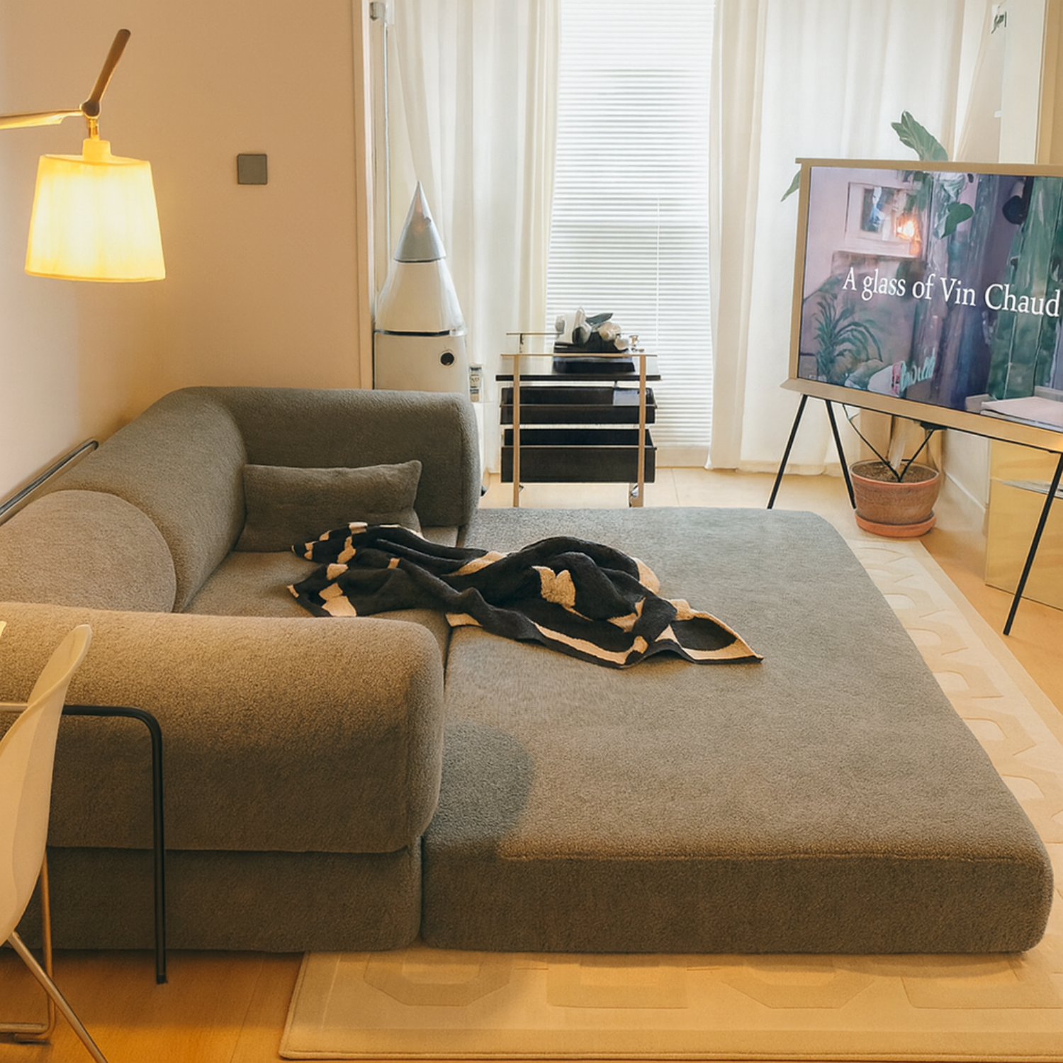 SOFÁ SNOO TECIDO BOUCLE - 100% ESPUMA