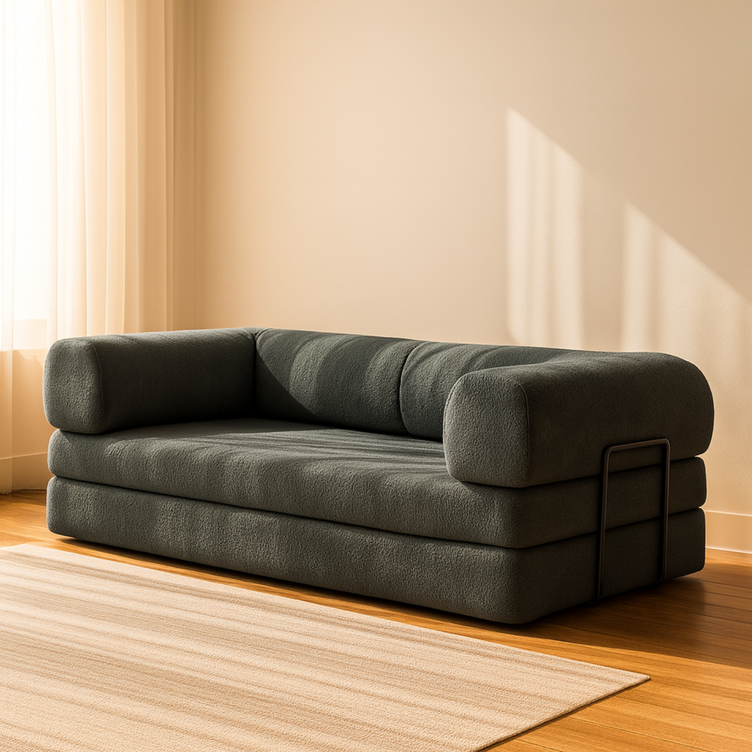 SOFÁ SNOO TECIDO BOUCLE - 100% ESPUMA