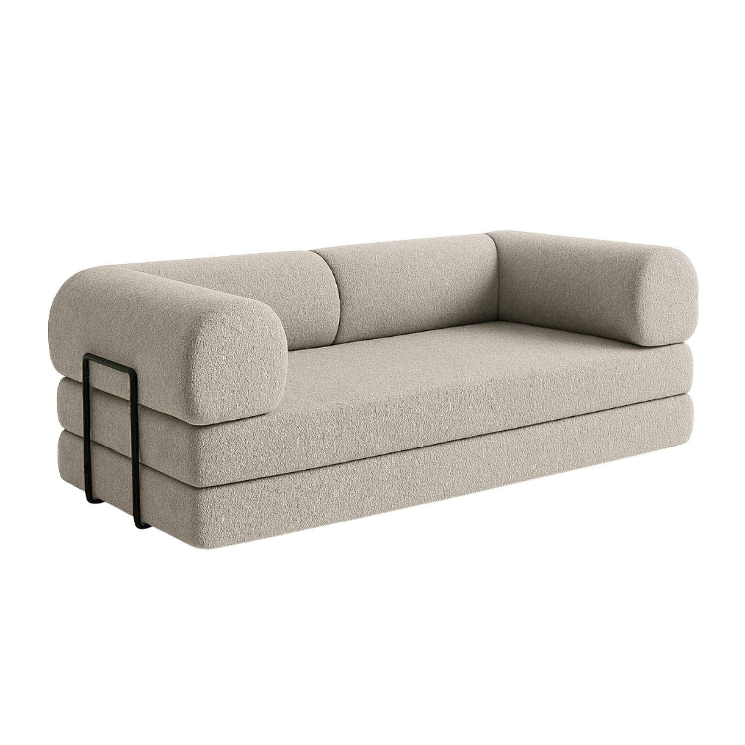 SOFÁ SNOO TECIDO BOUCLE - 100% ESPUMA